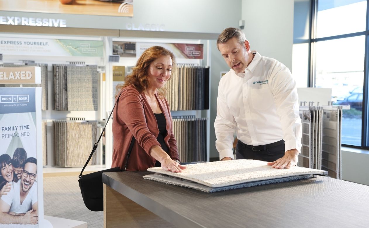 Carpet One Floor & Home Flooring Expert helping customer